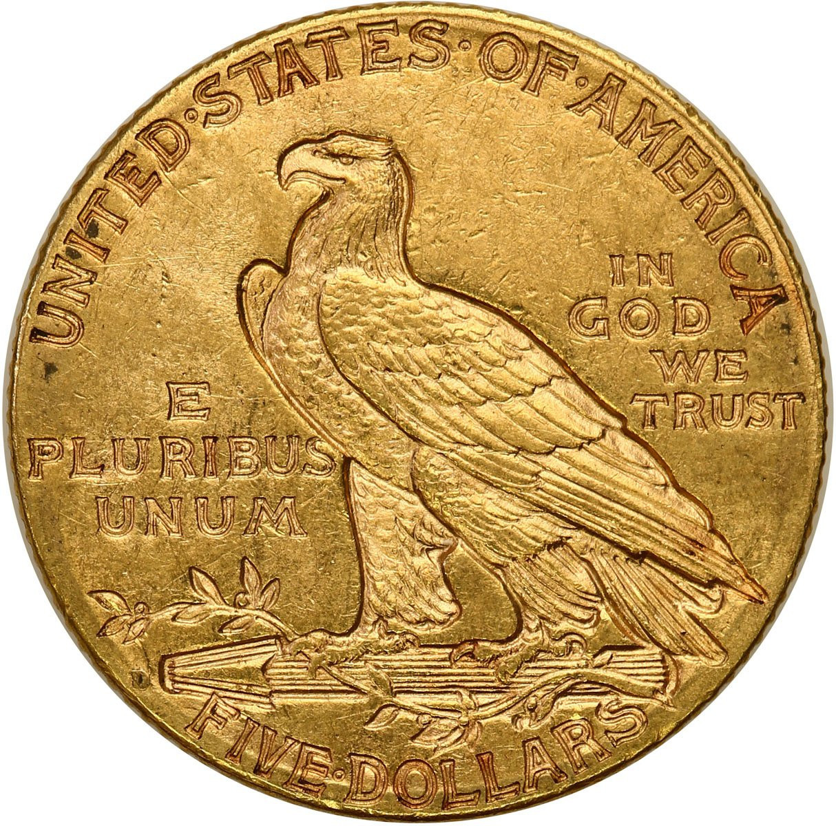 USA. Złote 5 dolarów 1909 Indianin
